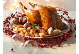Dinde rôtie aux saveurs festives